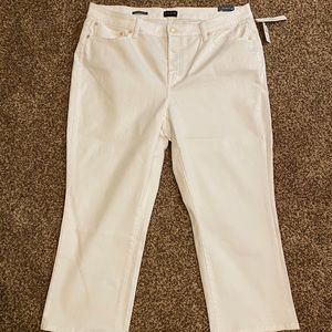 Talbots White Crop Flare Jeans